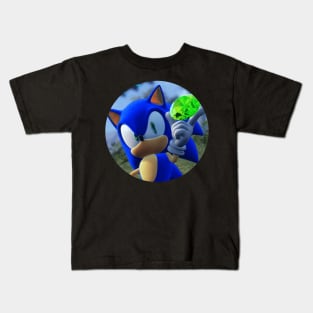 Sonic the Hedgehog with Chaos Emerald Kids T-Shirt